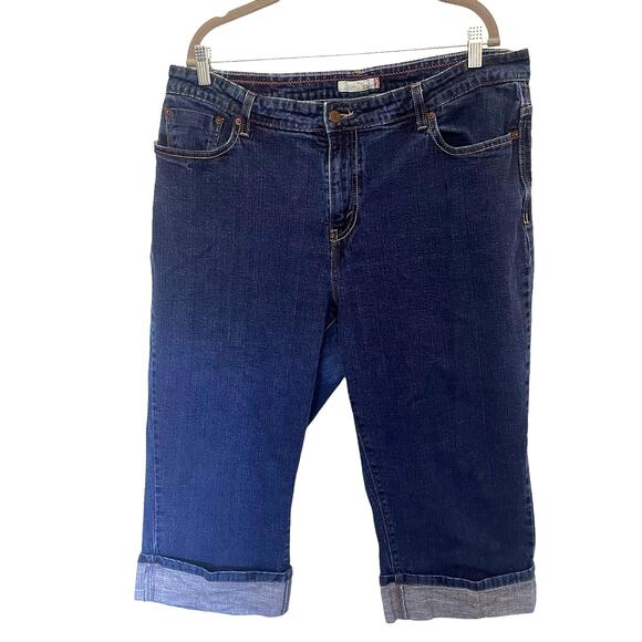 Levis 515 Capri Womens Jeans Sz 20 Y2K Americana Cuffed Hem Midrise Classic - Picture 1 of 10